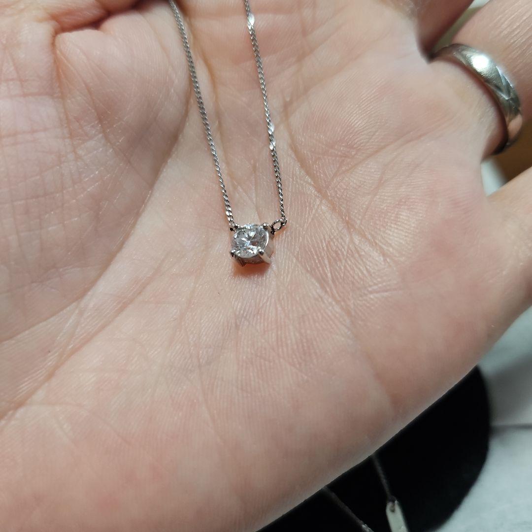 プラチナ　1粒ダイヤモンド　ネックレス